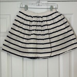 J. Crew White Mini Skirt with Black Stripes